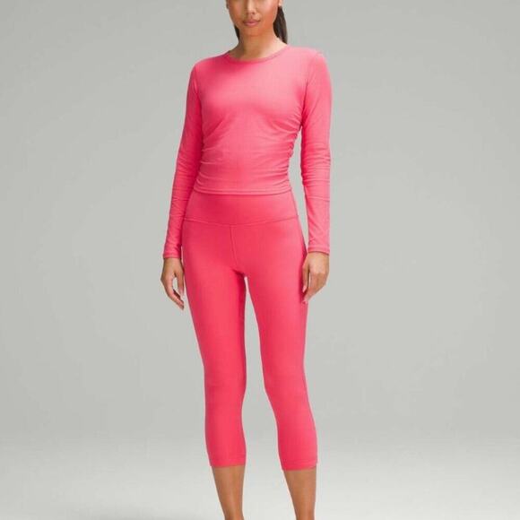 🌸 Lululemon Align High-Rise Crop 23” Glaze Pink Size 8 – NWT & Pretty in Power - Picture 3 of 13